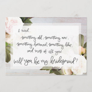 Wees mijn Bridemaid   Bridal Party Assurance Card Kaart