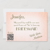 Wees mijn Bridesmaid |  Blush QR Kaart (Voorkant)