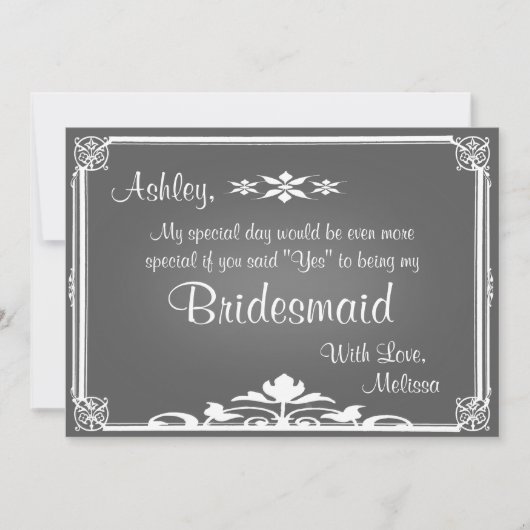 Wees mijn Bridesmaid | Chalkboard Kaart (Voorkant)