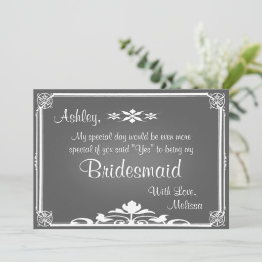 Wees mijn Bridesmaid | Chalkboard Kaart (Staand voorkant)