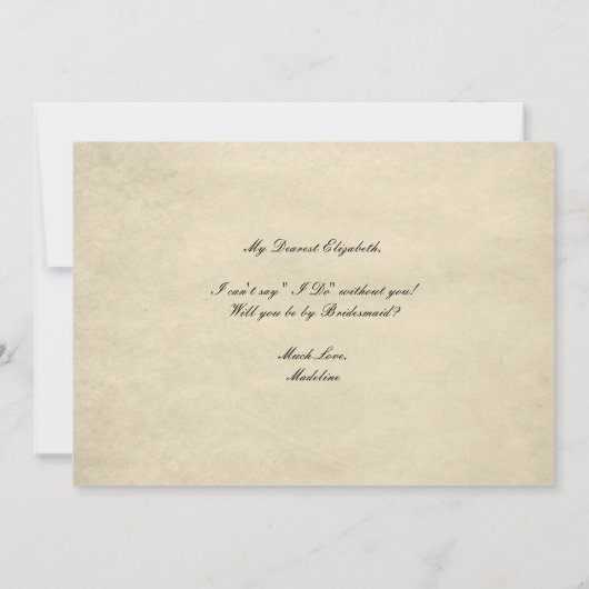 Wees mijn Bridesmaid Floral Dark Alice in Wonderla Kaart (Achterkant)