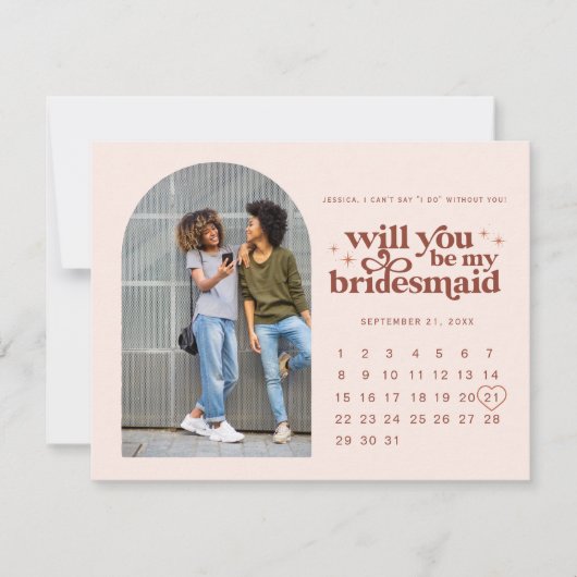 Wees mijn Bridesmaid | Foto en agenda Notitiekaartje (Voorkant)