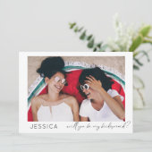 Wees mijn Bridesmaid fotovoorstel kalligrafie Kaart (Staand voorkant)