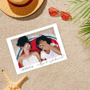 Wees mijn Bridesmaid fotovoorstel kalligrafie Kaart