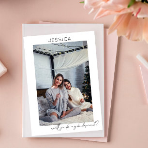 Wees mijn Bridesmaid fotovoorstel kalligrafie V Kaart