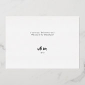 Wees mijn Bridesmaid Funny Pee Folie Uitnodiging (Achterkant)