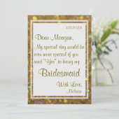 Wees mijn Bridesmaid | Glitter Glam Kaart (Staand voorkant)