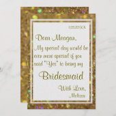 Wees mijn Bridesmaid | Glitter Glam Kaart (Voorkant / Achterkant)