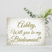 Wees mijn Bridesmaid | Glitter glitter voor goudCo Kaart (Staand voorkant)