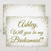 Wees mijn Bridesmaid | Glitter glitter voor goudCo Kaart (Voorkant / Achterkant)