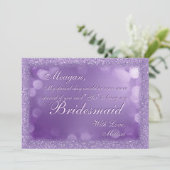 Wees mijn Bridesmaid | Glittergrens Kaart (Staand voorkant)