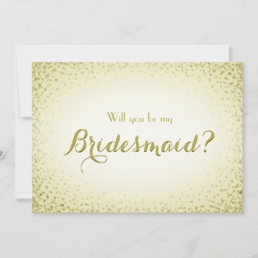 Wees mijn Bridesmaid Golden Glitter Confetti Kaart (Voorkant)