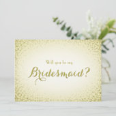 Wees mijn Bridesmaid Golden Glitter Confetti Kaart (Staand voorkant)