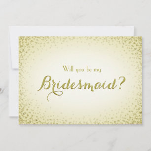 Wees mijn Bridesmaid Golden Glitter Confetti Kaart