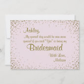 Wees mijn Bridesmaid | Goud Confetti op Blush Kaart (Voorkant)