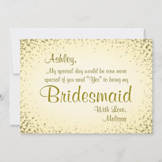Wees mijn Bridesmaid |  goud Kaart (Voorkant)