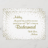 Wees mijn Bridesmaid | GoudConfetti Kaart (Voorkant / Achterkant)