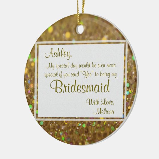 Wees mijn Bridesmaid Keepslag Keramisch Ornament (Links)