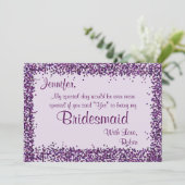 Wees mijn Bridesmaid | Lavender Confetti Kaart (Staand voorkant)
