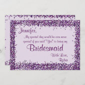 Wees mijn Bridesmaid | Lavender Confetti Kaart (Voorkant / Achterkant)
