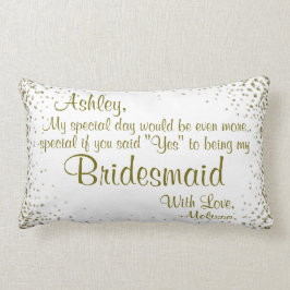 Wees mijn Bridesmaid | Mok "Gold Confetti Coffee" Kussen