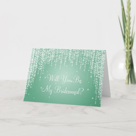 Wees mijn Bridesmaid Night Dazzle Mint Green (Voorkant)