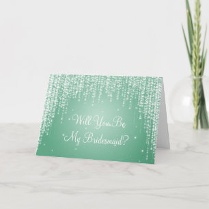Wees mijn Bridesmaid Night Dazzle Mint Green