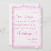 Wees mijn Bridesmaid | Soft Pink Bokeh Kaart (Voorkant)