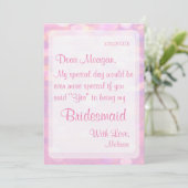 Wees mijn Bridesmaid | Soft Pink Bokeh Kaart (Staand voorkant)