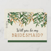 Wees mijn Bridesmaid Uitnodiging Briefkaart (Voorkant / Achterkant)