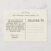 Wees mijn Bridesmaid Uitnodiging Briefkaart (Achterkant)