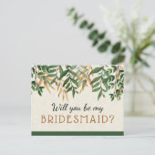 Wees mijn Bridesmaid Uitnodiging Briefkaart (Staand voorkant)