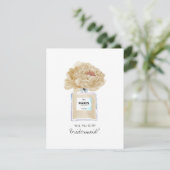 Wees mijn Bridesmaïde Champagne Peonies & Perfume (Staand voorkant)