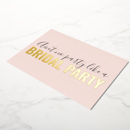 Wees mijn bruidmaffia net als een bridal party roz folie uitnodiging (Gedraaid)