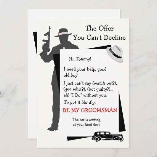 Wees mijn bruidsjongerenaanbod dat je niet kunt af kaart (Voorkant / Achterkant)