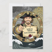Wees Mijn Bruidsjonker Dappere Piraat Kaart (Voorkant)