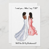 Wees mijn bruidsmeisje - Afro-Amerikaans Kaart (Voorkant / Achterkant)