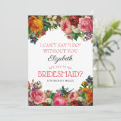 Wees mijn bruidsmeisje |  Bloembruidsmeisje Kaart (Staand voorkant)