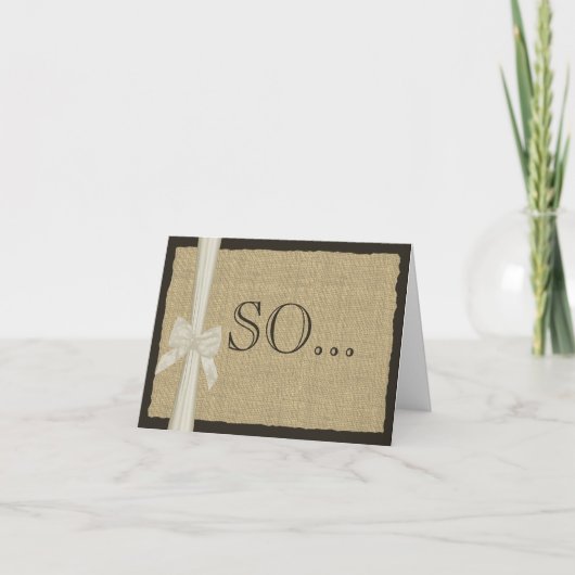 Wees mijn bruidsmeisje Burlap en Bow (Voorkant)