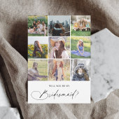Wees mijn bruidsmeisje Chic Script Foto Kaart