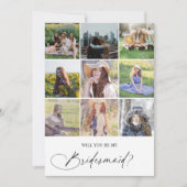 Wees mijn bruidsmeisje Chic Script Foto Kaart (Voorkant)