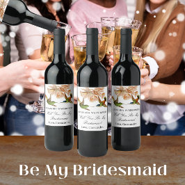 Wees mijn bruidsmeisje |Elegante kolibrie Waterver Wijn Etiket