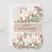 Wees mijn bruidsmeisje Elegante tropische orchidee Kaart (Voorkant)