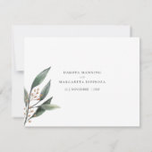 Wees mijn bruidsmeisje eucalyptus blad gouden scri kaart (Achterkant)