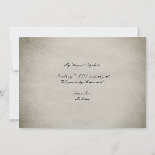 Wees mijn bruidsmeisje Floral Dusty Alice in Wonde Kaart (Achterkant)