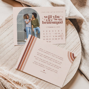Wees mijn bruidsmeisje   Foto & kalender Notitiekaartje