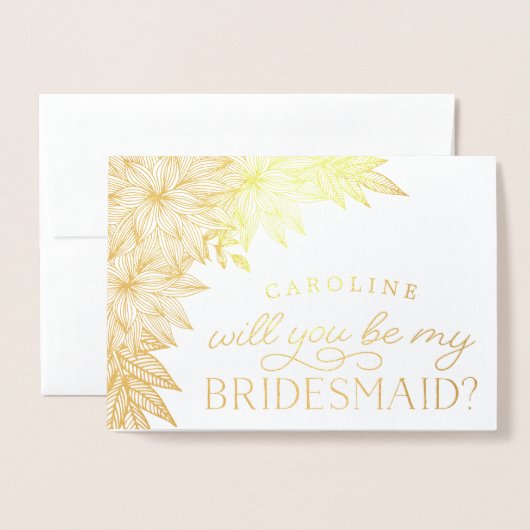 Wees mijn bruidsmeisje | Gepersonaliseerde foto Go Folie Kaarten (Voorkant met envelop)