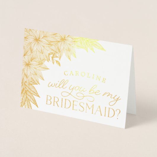 Wees mijn bruidsmeisje | Gepersonaliseerde foto Go Folie Kaarten (Voorkant)