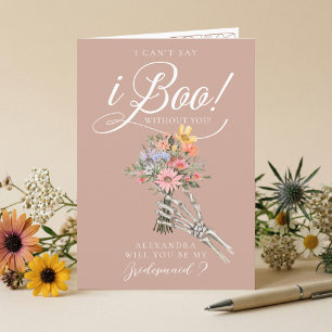 Wees mijn bruidsmeisje? Gotische skelet boho wilde Kaart
