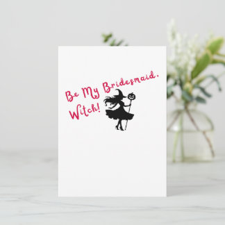 Wees mijn bruidsmeisje, heks! Rode uitnodiging voo